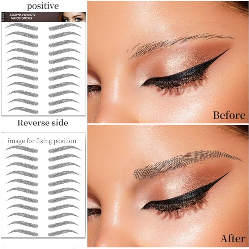 Aresvns 4D Waterproof Eyebrow Tattoo Stickers - 66 Pairs