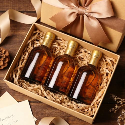 TBWIND 12 Pack 6oz Amber Glass Bottles with T-Top Corks - DIY & Gift Use