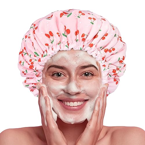 Waterproof Shower Cap for Women | Terry Lined, Adjustable, Reusable