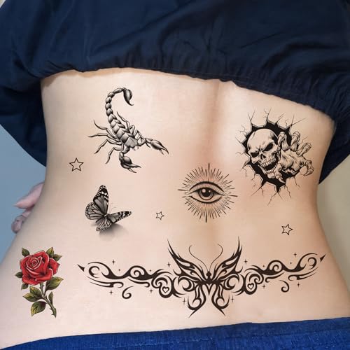 Barbed Wire Temporary Tattoos - 4 Sheet Halloween Costume Set