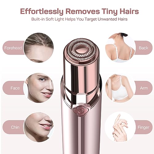 Gurelax Facial Hair Remover for Women, Electric Face Shaver, Painless Lip & Chin Removal, Rechargeable Device with Velvet Bag