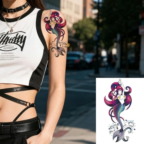 Waterproof Temporary Tattoos - Mermaid, Dragon & Tribal Designs
