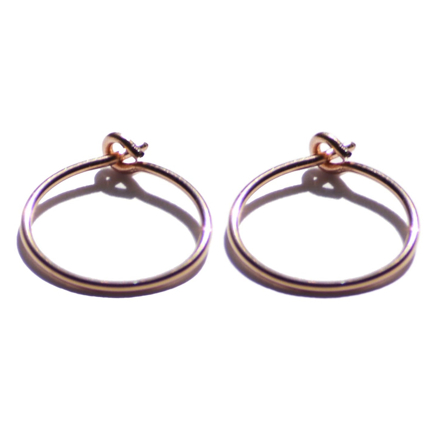 14K Real Gold Small Rose Gold Dainty Hoop Earrings 14K Rose Gold Earrings Rose Gold Hoops Earrings Earring Hoop Hope Earrings for Women Thin Wire Handmade in FL