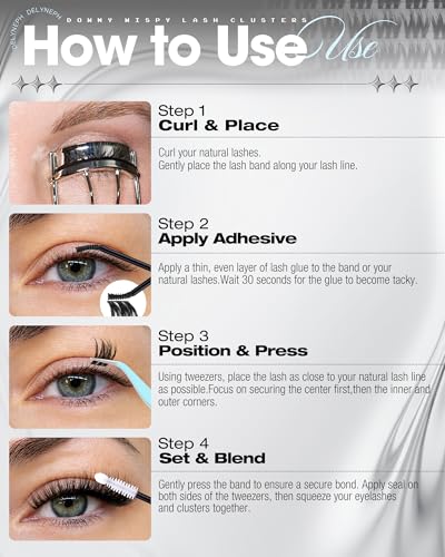 Fluffy Lash Clusters 10-16mm Wispy Eyelash Extensions by Delyneph