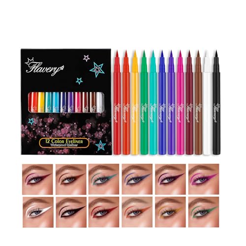 12 Colors Liquid Eyeliner Set, Waterproof Long-Lasting