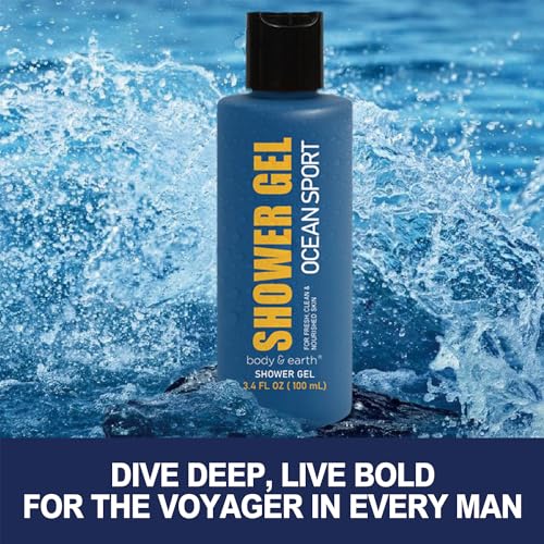 Gift Set for Men - Mens Bath Set and Body Wash Set with Fresh Ocean Scent Shower Gel, Body Lotion, Shampoo, Mens Shower Gift Sets, Father Day Gifts for Men