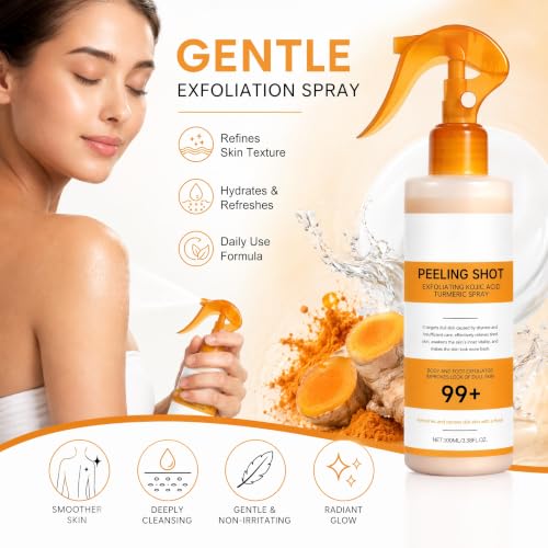 Kojic Acid Turmeric Peel Shot Spray - Exfoliating Body Care
