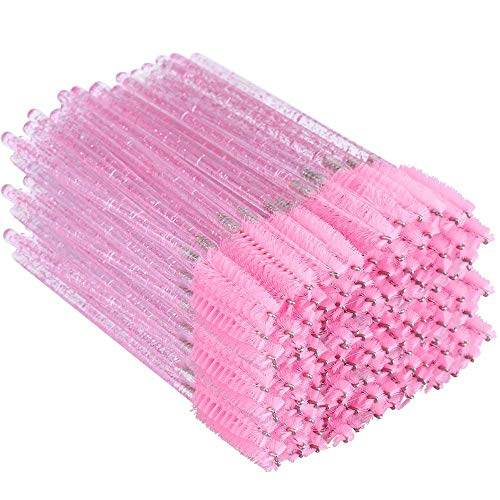 G2PLUS Pink Disposable Eyelash Brushes 300 Pack for Mascara & Brows