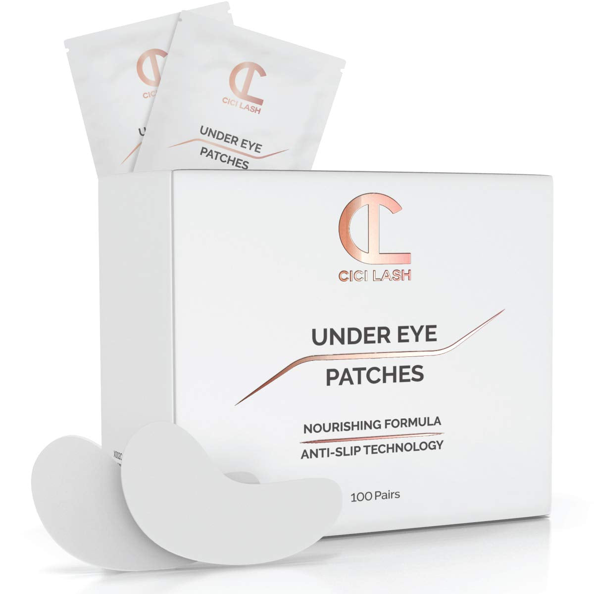 100 Pairs Under Eye Pads for Eyelash Extensions – Professional Lint Free Hydrogel Eye Patches with Moisturizing Vitamin C and Aloe Vera for Eyelash Extension & Lash Lift/Perm - Gel Undereye Eyepads