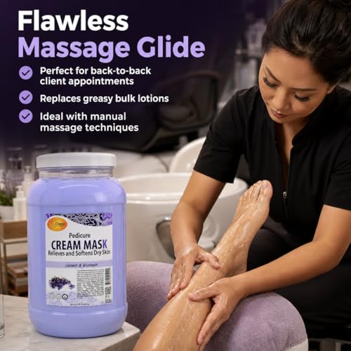 SPA REDI Pedicure Cream Mask & Massage Lotion - Lavender & Wildflower (128 oz)