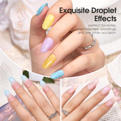 Blzshy Water Drop Gel Top Coat - 3D Raindrop Effect, 8ML