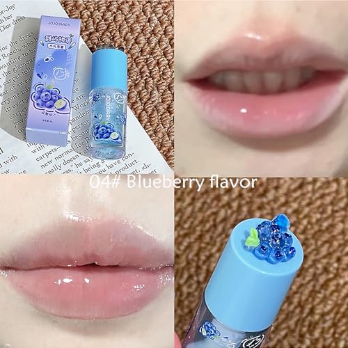 Hydrating Lip Gloss Oil Set - 4 Fruity Flavors, Non-Sticky