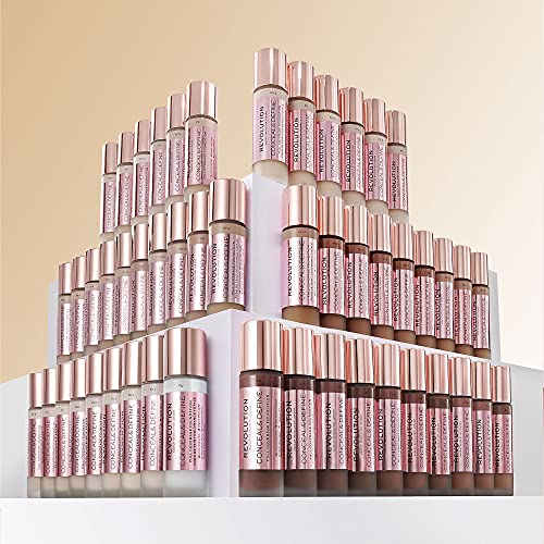 Revolution, Conceal & Define Foundation, Full Coverage, Long-Lasting Matte Finish, Vegan & Cruelty-Free, F1 Fair Skin Tones, 0.8 fl oz