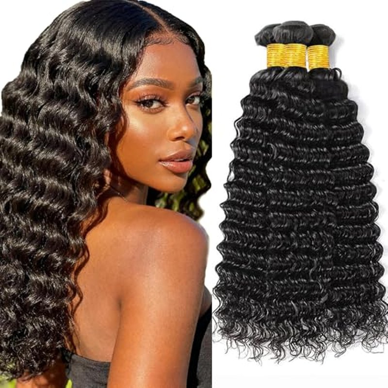 Deep Wave Human Hair Bundles 12 14 16 Inch 300g