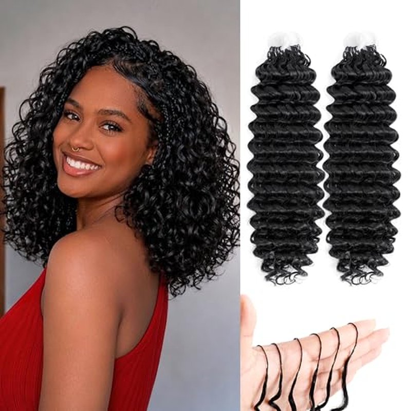 Mibeke 10 Inch Deep Wave Crochet Hair Extensions - 100 Strands