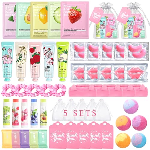 55PCS Spa Skincare Set for Kids,Spa Party Favors Supplies For Teens 10-12, Easter Basket Stuffers, Small Gifts, Galentines Gifts,Bulk Gift For Girls Ages 8-12