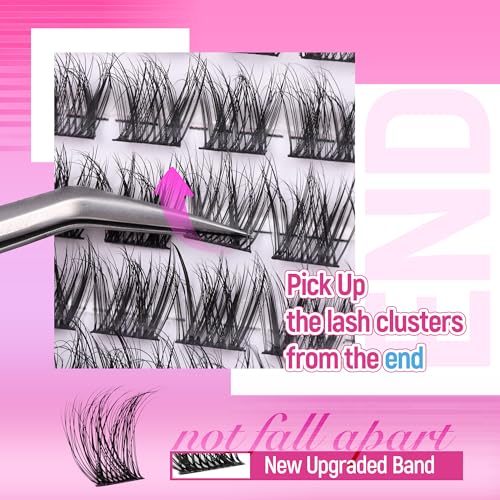 Ruairie Lash Clusters Wispy Eyelash Cluster Eyelash Extensions 154pcs Full Volume Cluster Lashes 8-16MM D-Curly Individual Lashes DIY Lash Extensions Natural Eye Lash Clusters