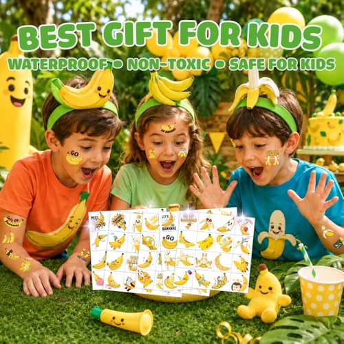 Banana Temporary Tattoos 96pc Set - Kids Party Favors