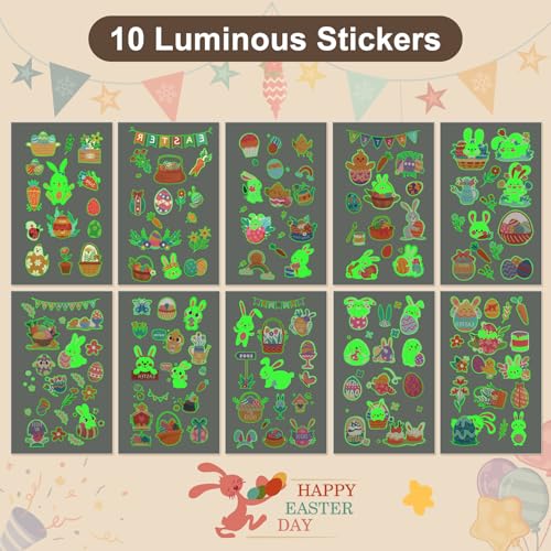 Easter Glow in the Dark Temporary Tattoos - 230 PCS