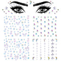 Star Face Gem Stickers - 4 Sheets Rhinestone Eye Jewelry Tattoos
