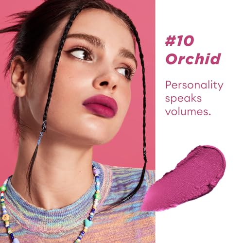ITY Velvet Matte Finish Lip Stain-Mousse Textured Lip Clay, Pink Shade, Conceals Lip Lines, Rich Pigment Lip Tint Lipsticks, 0.14 oz (4g) in Orchid