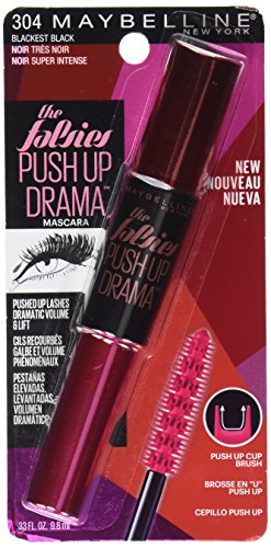 Maybelline The Falsies Push Up Drama Washable Mascara, Blackest Black, 0.33 fl. oz.