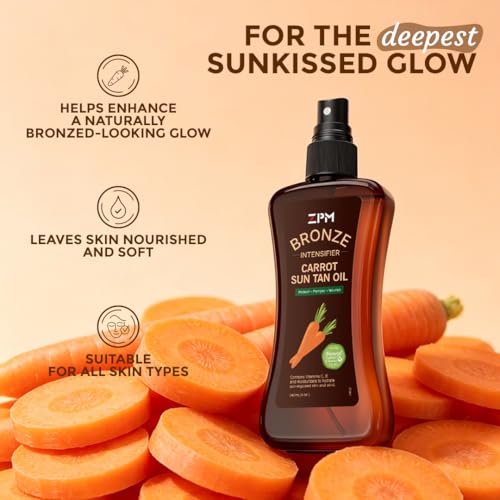 Carrot Sun Tanning Oil Spray - Tan Intensifier with Vitamin E