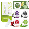 Clay Facial Mask Set - 10 Pods with Rose, Green Tea & Dead Sea Mud