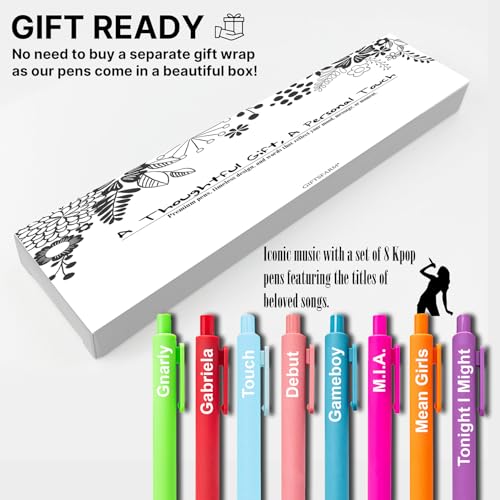 GIFTSFARM Kats Kpop Gel Pens Set - Inspired by KATSEYE, Cute Office Supplies for Music Fans