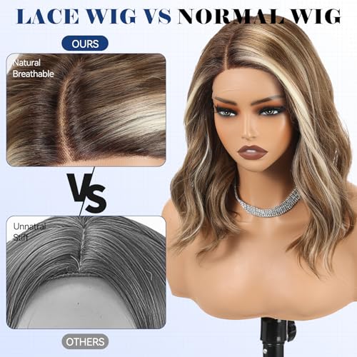 HAIRCUBE Glueless Lace Front Wig 16" Blonde Wavy