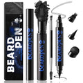 Noerrors Beard Pencil Kit Beard Filler Pen Dual End 4 Tips Beard Pen and Brush Set Hairline Moustache Eyebrows Beard Filling Shaping Styling Makeup Tools Waterproof Longlasting For Men #Black