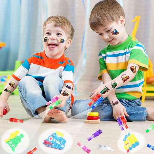 72 PC Train Party Favors Set: LED Finger Lights & Tattoos