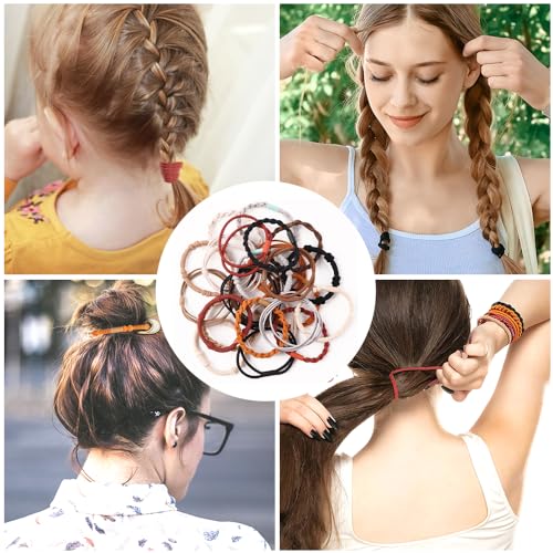 DIYDEC 32PCS Boho Hair Bracelets for Women Elastic Bracelets Hair Ties No Damage Hair Bands for Girls Thick Thin Long Curly Hair Accessories(A Style)