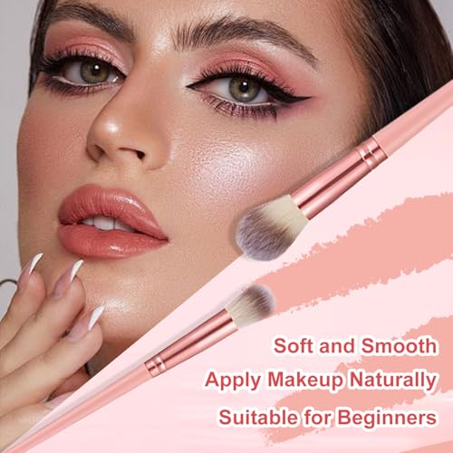 HGHDBT 61Pcs Pink Makeup Brushes Set Professional Makeup Kit Multi-functional Makeup Tool Set with Case Facial Makeup Accessories, Foundation Makeup Brush Kit Eye and Face Make up Brushes & Tools