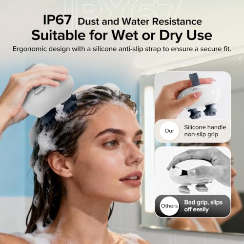 IOOKNA Off White Tangle-Free Head & Scalp Massager with 3 Speeds
