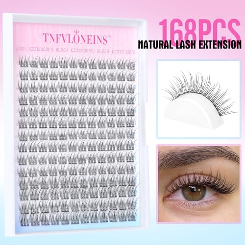 Wispy Cluster Lashes 168Pcs Natural Eyelash Extensions 9-12mm