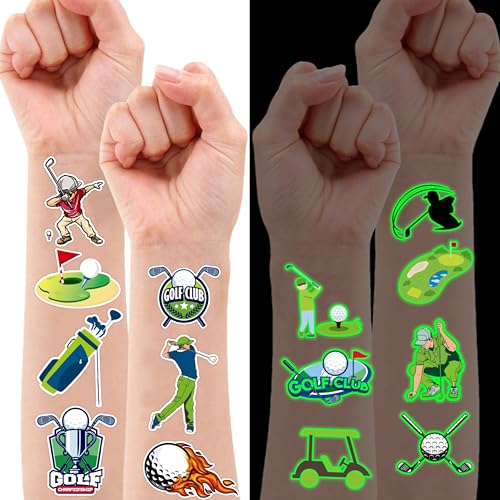 96-Piece Golf Temporary Tattoos for Kids - Glow in the Dark