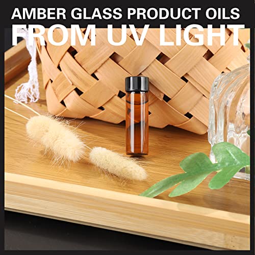 Teenitor 100pcs Essential Oil Bottles, 5ml Essential Oil Bottles Empty Glass Anointing Bottles, Small 5ml Oil Vial, Sample Bottles