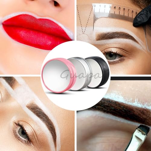 0.7oz Highly Pigmented White Mapping Paste Microblading Eyebrows Shape Mark Tools Brows Contour Design Paste Eyebrow Tinting Tool for Permanent Makeup Micropigmentation (White Paste with Pink Box)
