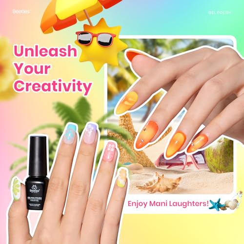 Beetles 47-Piece Gel Nail Polish Kit, 36 Colors with Top & Base Coats