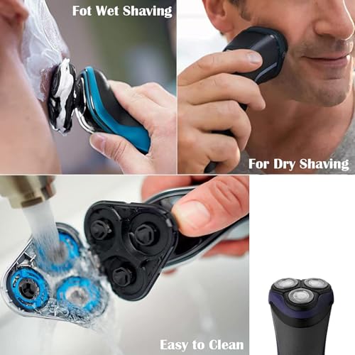 SH50/52 Replacement Heads Compatible with Noreclo Series 5000 Electric Shaver, Sh50 Replacement Head Part for Series 5000 S5xxx, ATXX, PTXX PT8xx, PT7xx, Sh50 Shaving Blades-6Pcs W/Brush