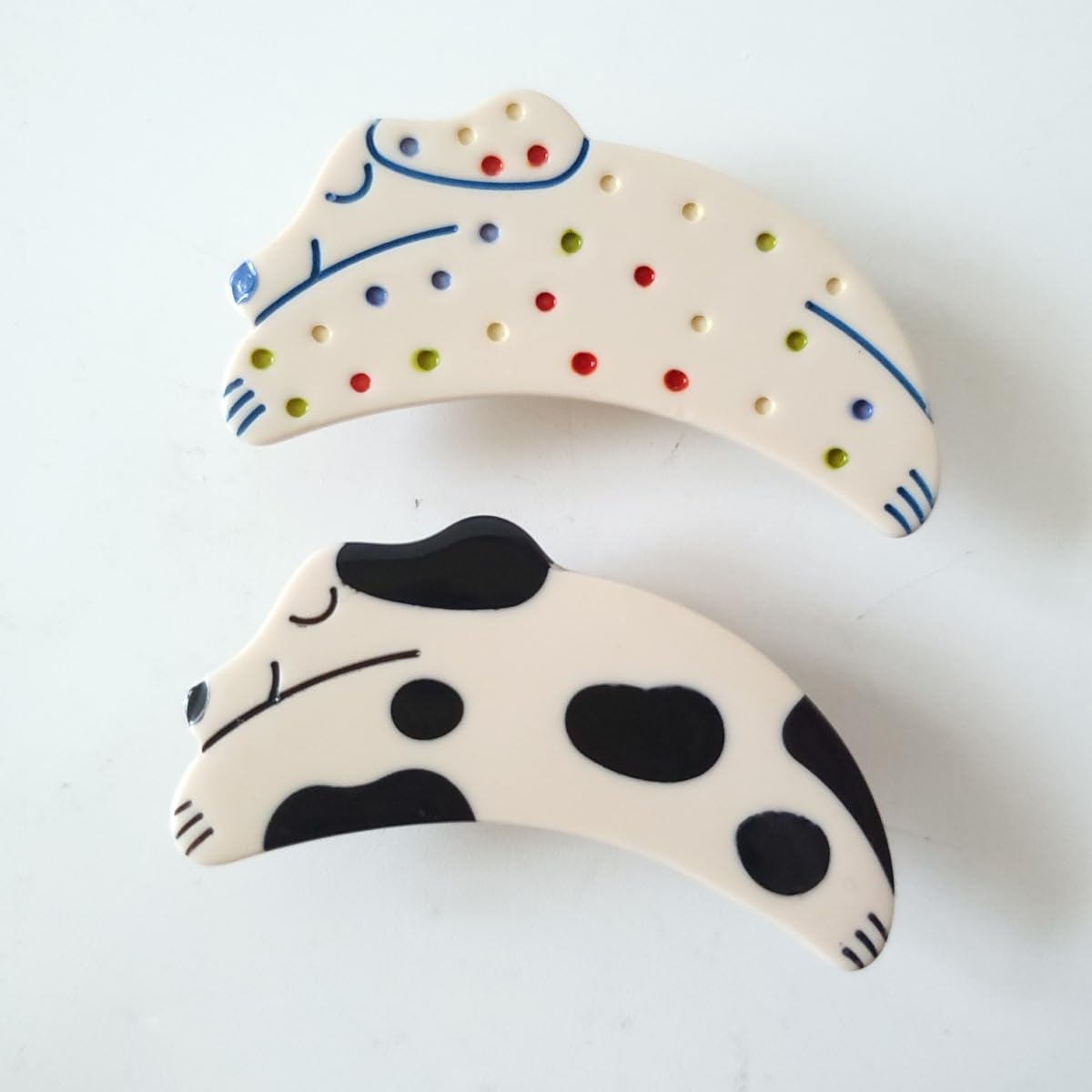 Colorful Spotted Hair Clips,Cellulose Acetate Hair Clips,Small Hair Clips for Girl,Pack of 2