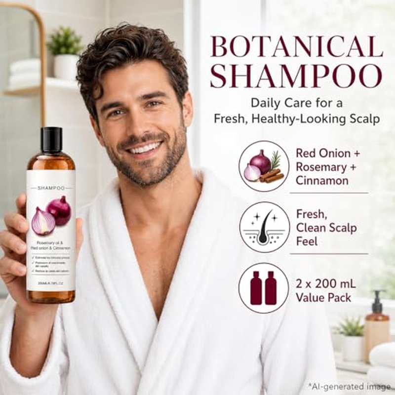 Onion & Rosemary Shampoo for Thicker Hair - 2 Pack