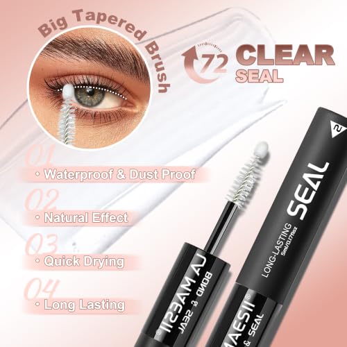 LA MAESII Lash Cluster Glue Bond Seal 2-in-1 Waterproof Lash Adhesive, Black