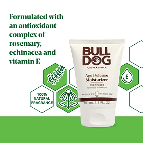 BULLDOG Mens Skincare and Grooming Face Moisturizer Age Defense, 3.3 Fluid Ounce