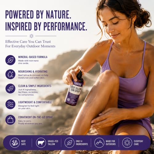 TAVRO Beef Tallow Mineral Sunscreen Spray SPF 30