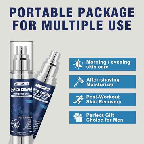 6-in-1 Face Cream for Men ? Mens Anti Aging Face Cream w/Caffeine & Retinol to Firm, Hydrate & Refresh Skin, Quick-Absorbing Non-Greasy Formula