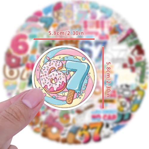 110PCS Six Seven Stickers - Waterproof Vinyl Decals