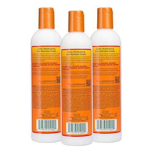 Cantu Shea Butter for Natural Hair Moisturizing Curl Activator Cream, 36 Ounce, 3-pack