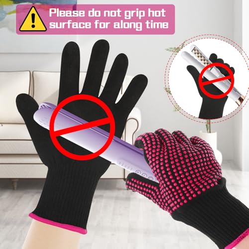 Heat Resistant Gloves for Hair Styling, 2 Pack